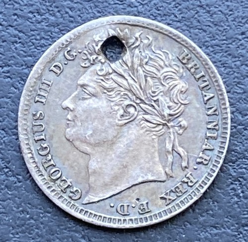 1825 maundy penny - maundy, (holed)
