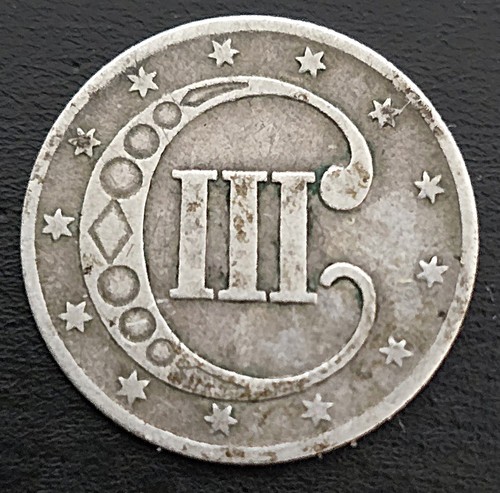 1853 silver trime three - 1853, us