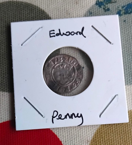 Edward hammered silver penny - hammered,