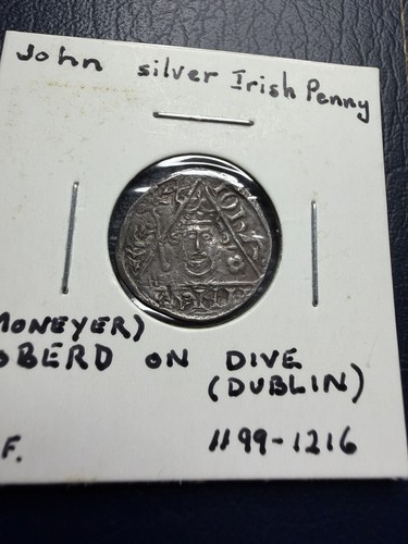 Irish hammered silver penny - hammered,
