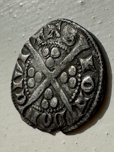 Edward hammered silver penny - hammered,