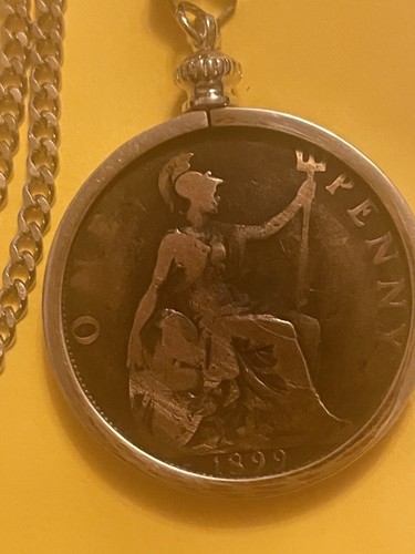 1899 victorian penny mounted - penny,