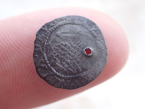James hammered silver penny - james,