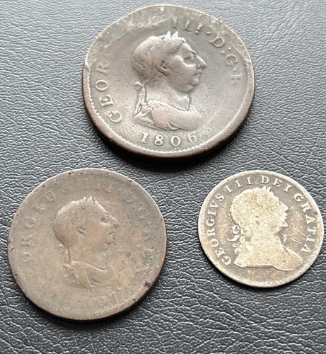 George iii coin lot copper - coin, x3
