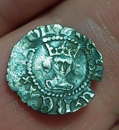 Silver hammered half penny - half,