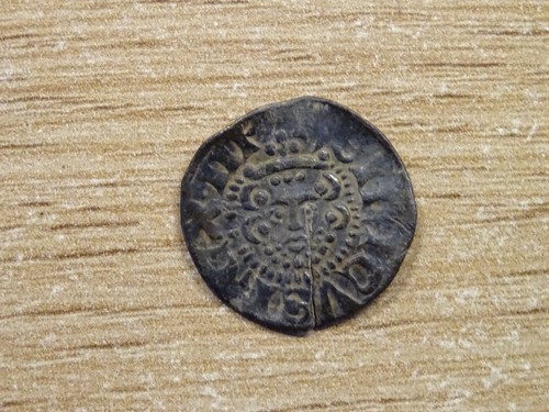 Medieval silver penny king - silver,